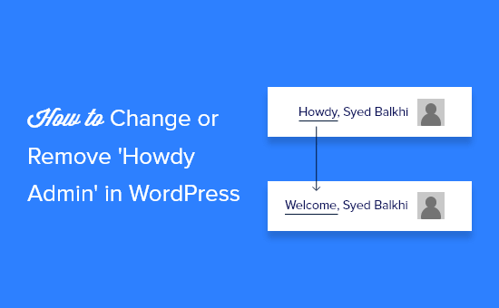 change or remove howdy admin in wordpress og