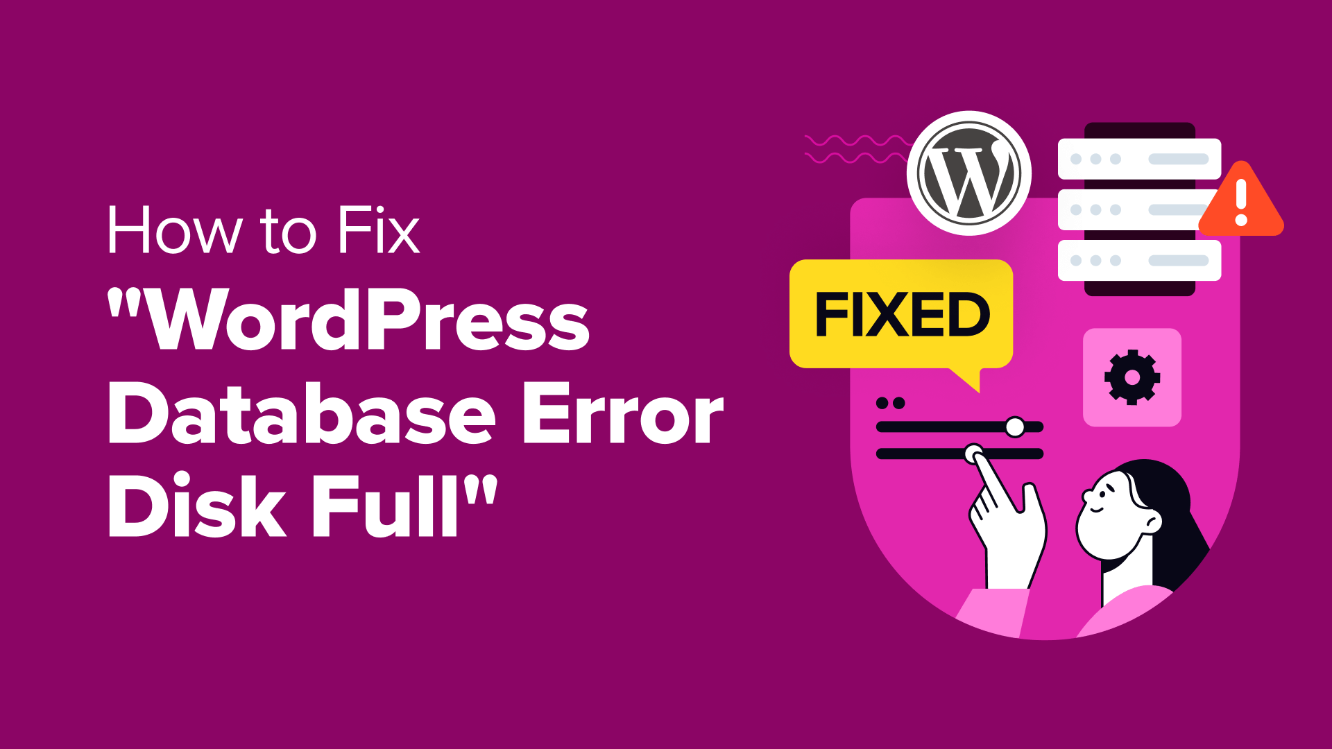 fix wordpress database error disk full error og